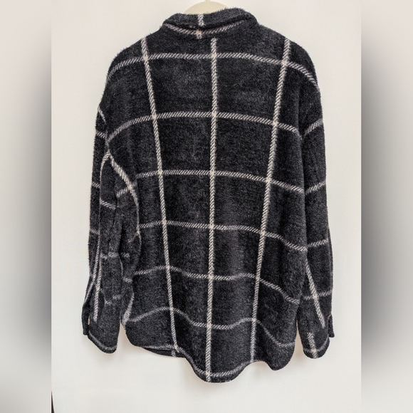 Z Supply Black White Plaid Tucker Shirt Jacket Relaxed Fit Size XS - Picture 13 of 15